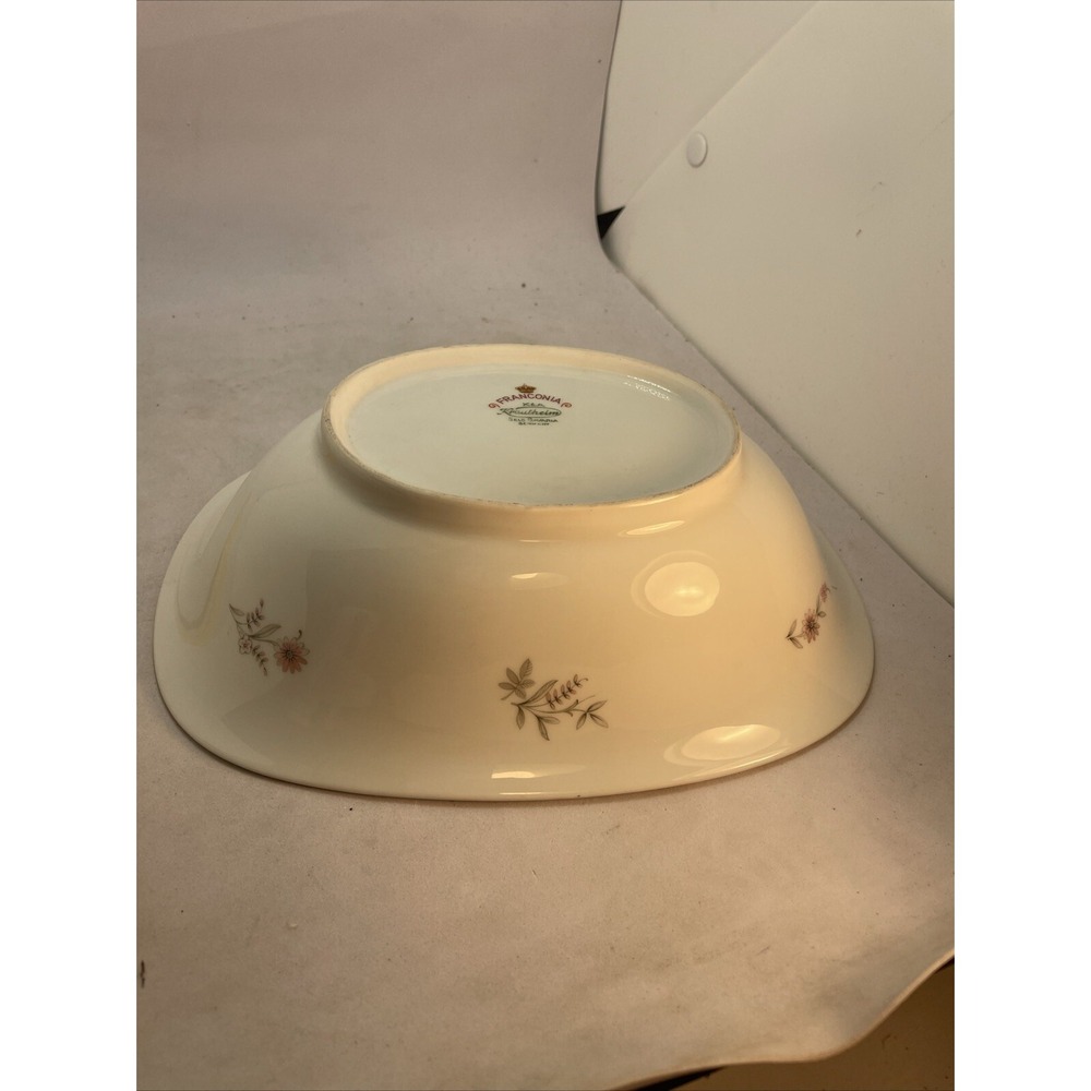 Vintage Franconia Krautheim Serving Tray Platter White‎ Porcelain Platinum Rim